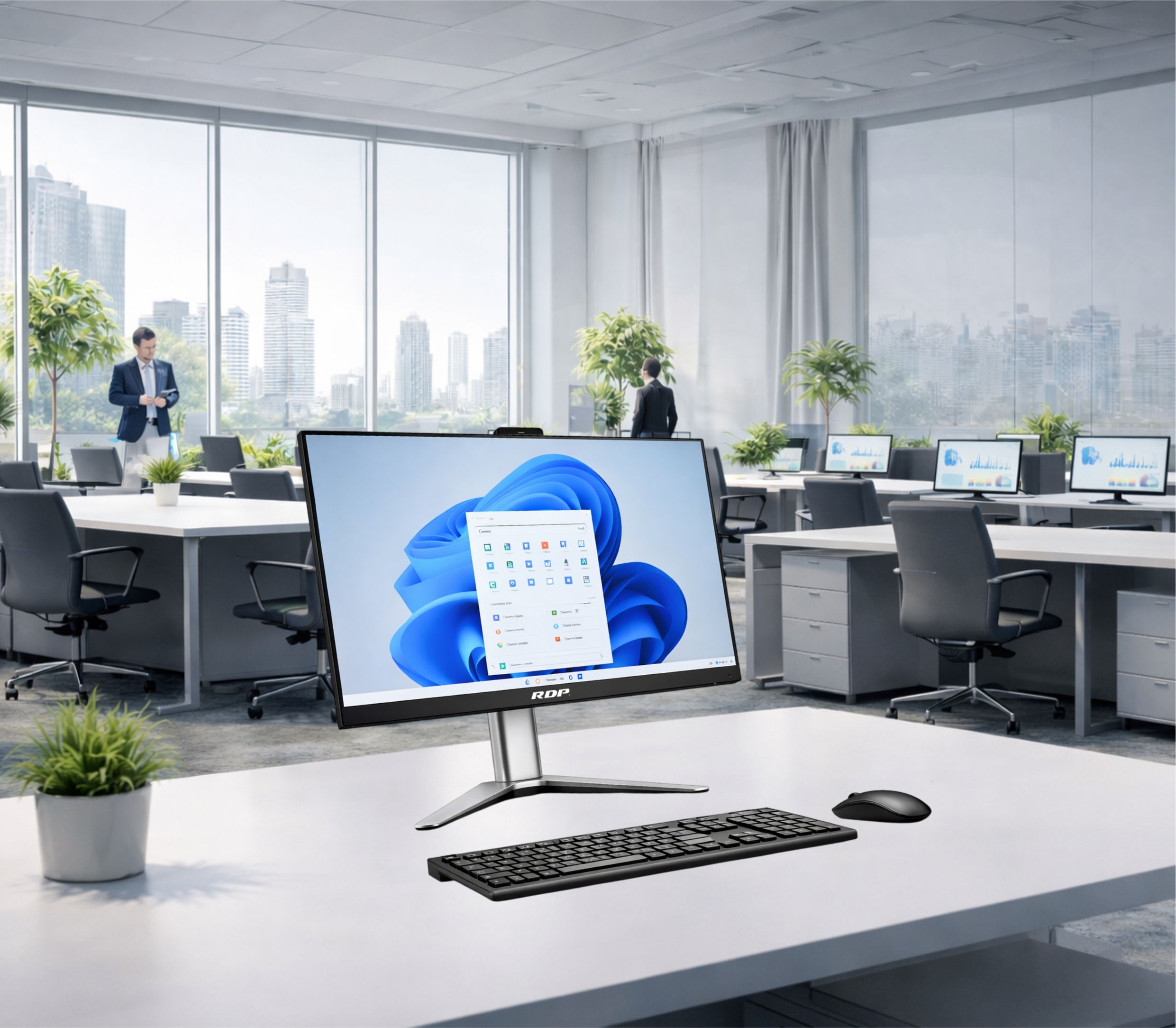 RDP all-in-one PC compact desktop for front desk and reception