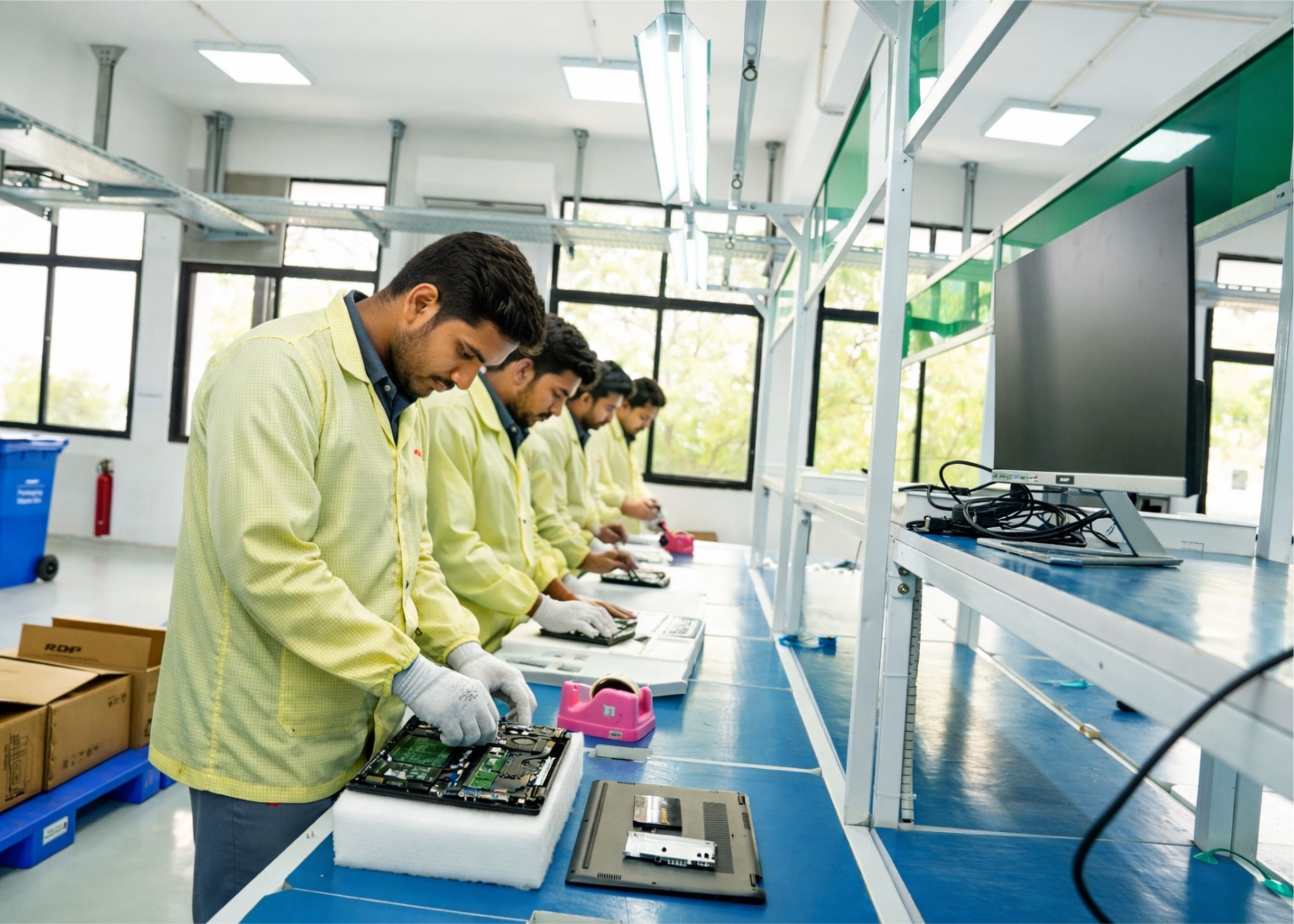 RDP hardware assembly line with quality inspection